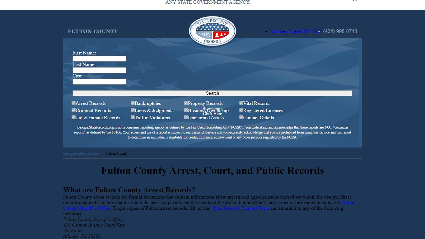 Fulton County Arrest, Court, and Public Records